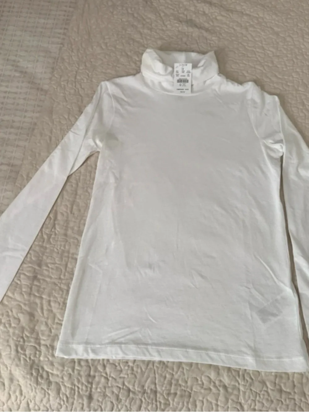 J Crew Tissue turtleneck White Long-Sleeve Top